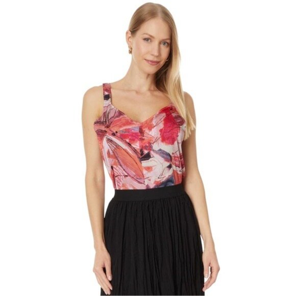 New NIC+ZOE Scribble Bouquet Crepe Cami in Pink Multi Size XL - Picture 11 of 13